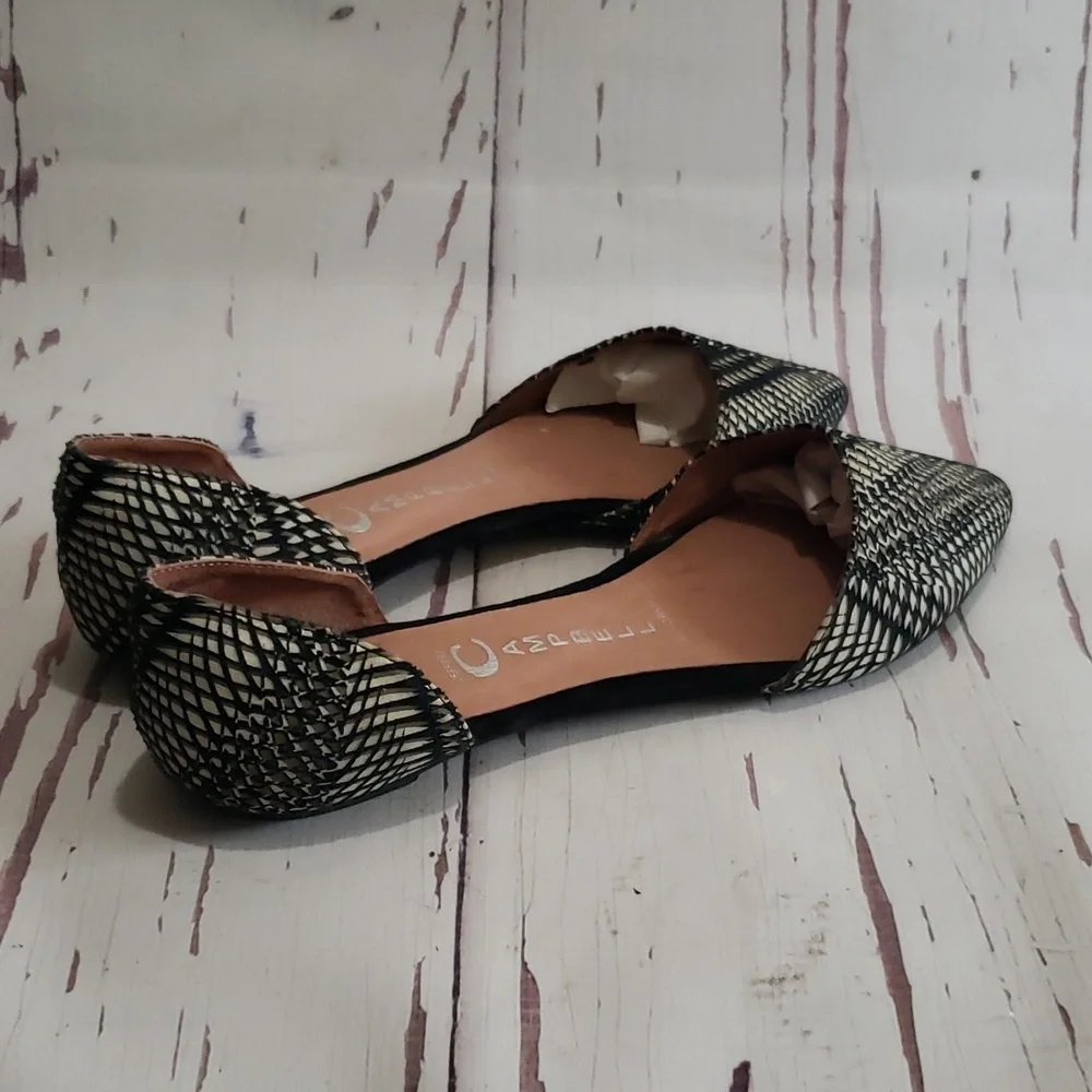 Jeffrey Campbell in live black and gray canvas flats d'orsay woman shoes - Picture 2 of 7